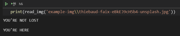 OCR Output of first image showing text being read 100% accurately